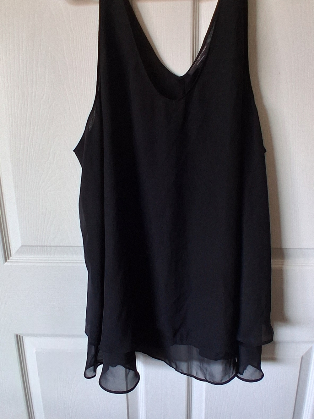 Lane Bryant Swing Double-Layer Chiffon Tank Black 24 Like New